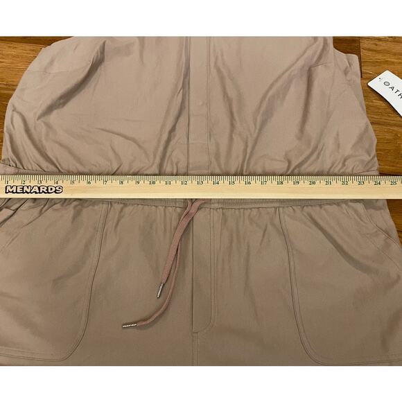 Athleta Farallon Printed Romper Mocha Latte Sz. 3X NWT $98 Travel Organic Cotton - Picture 3 of 5